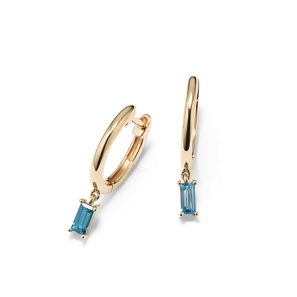 Ravello London Blue Topaz Drop Hoops