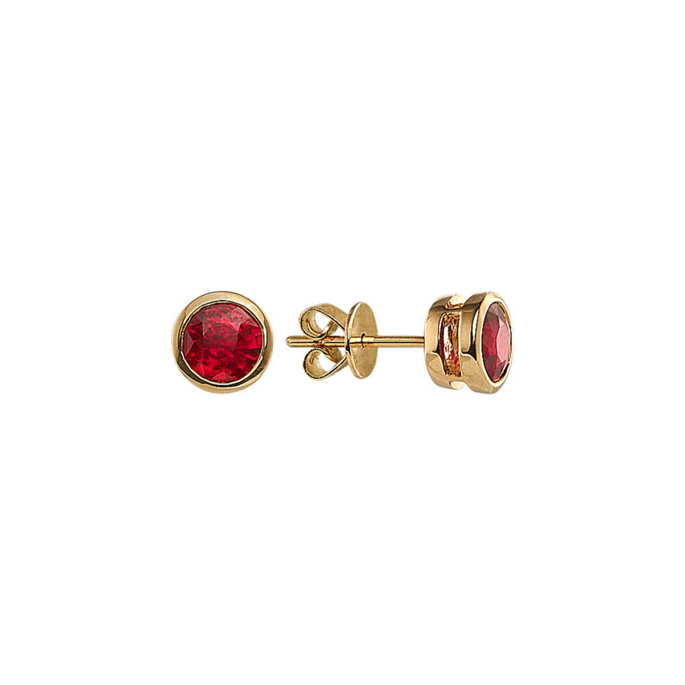 Rosette Ruby Bezel Studs