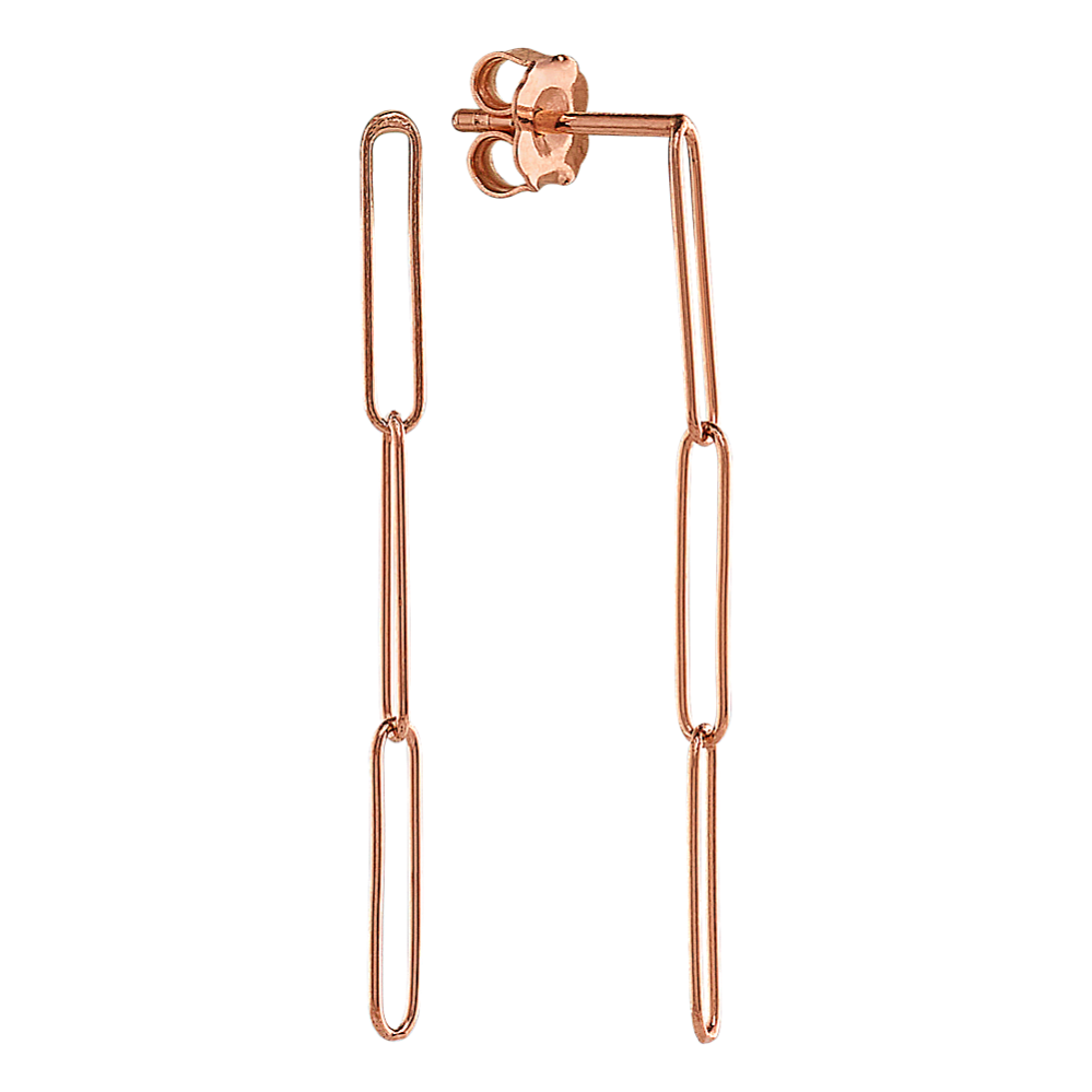 Daya Paperclip Dangle Earrings in 14K Rose Gold