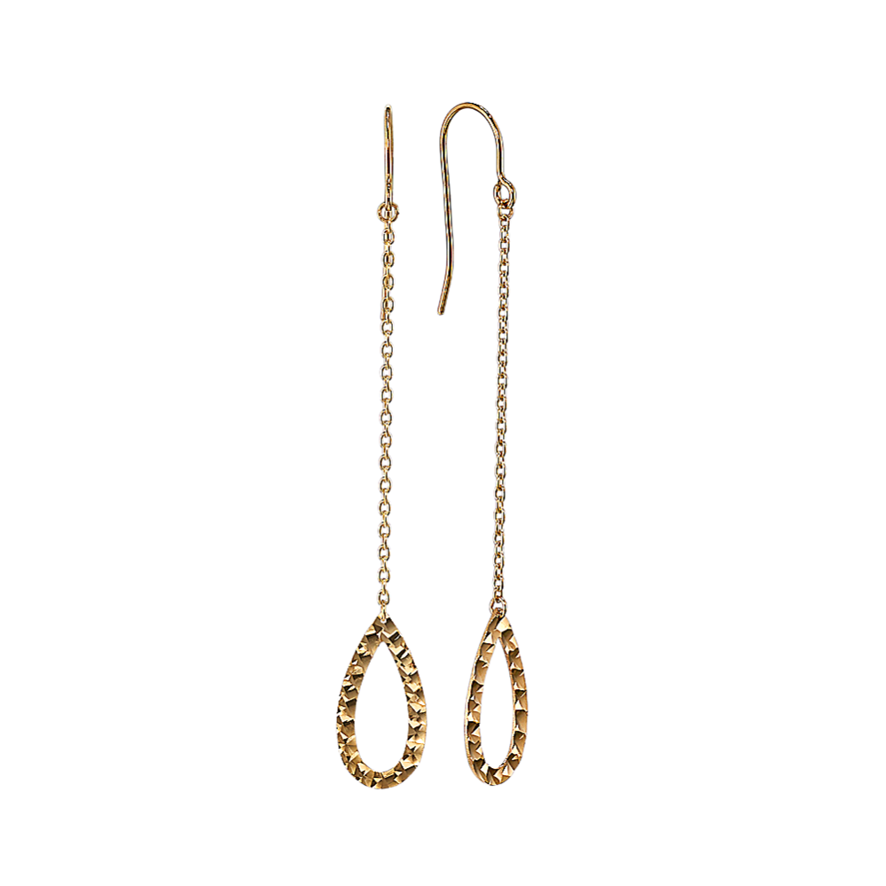 Teardrop Dangle Earrings in 14K Yellow Gold