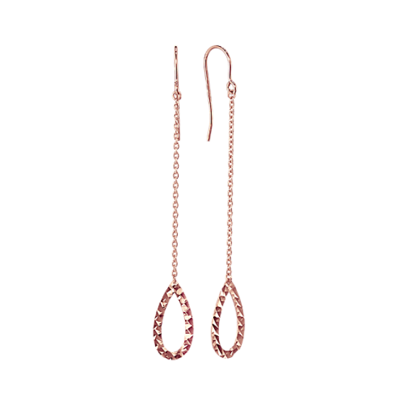 Teardrop Dangle Earrings in 14K Rose Gold