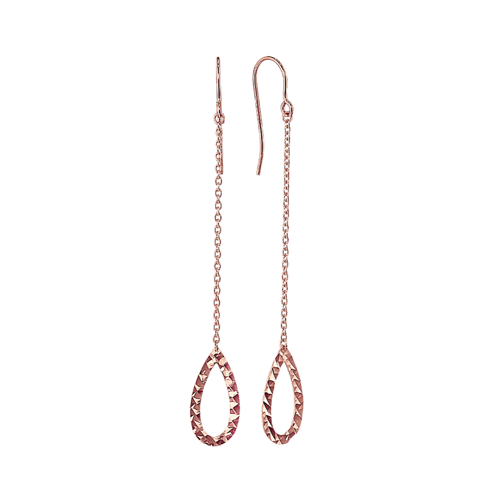 Teardrop Dangle Earrings in 14K Rose Gold