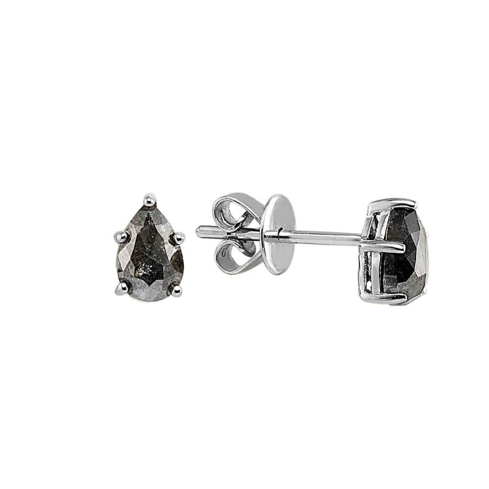Pepper Diamond Stud Earrings in 14K White Gold
