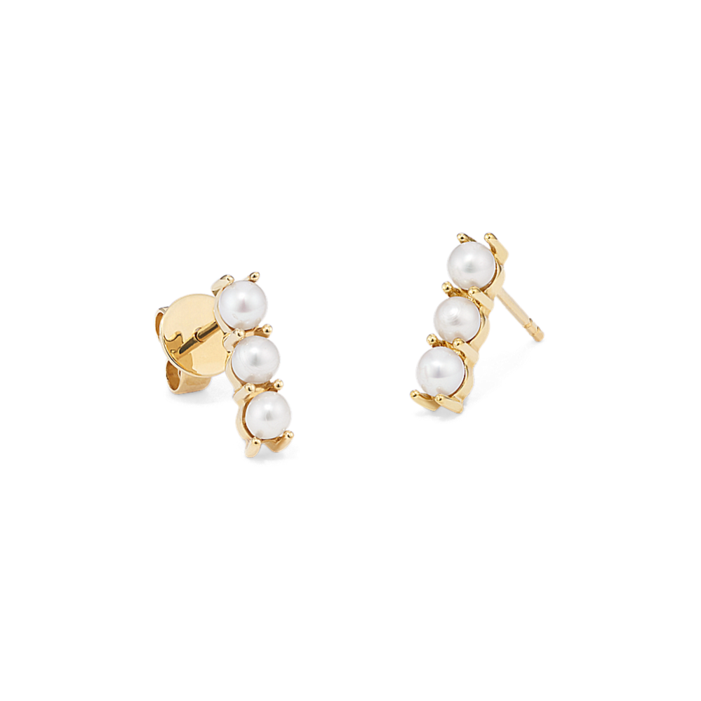 Cultured Freshwater Pearl Bar Earrings