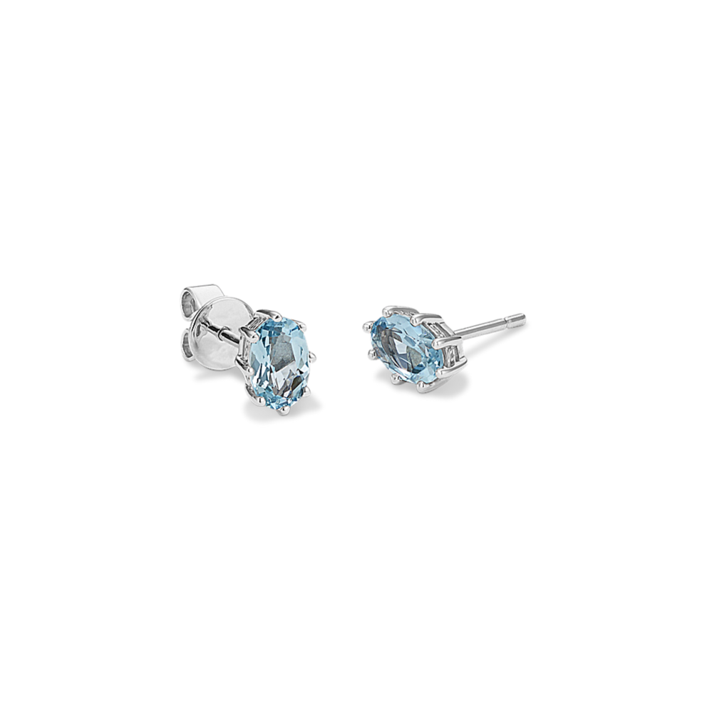 Oval Aquamarine Studs (6x4mm)