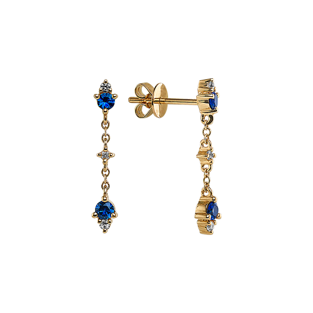 Cordoba Blue & White Sapphire Dangle Earrings