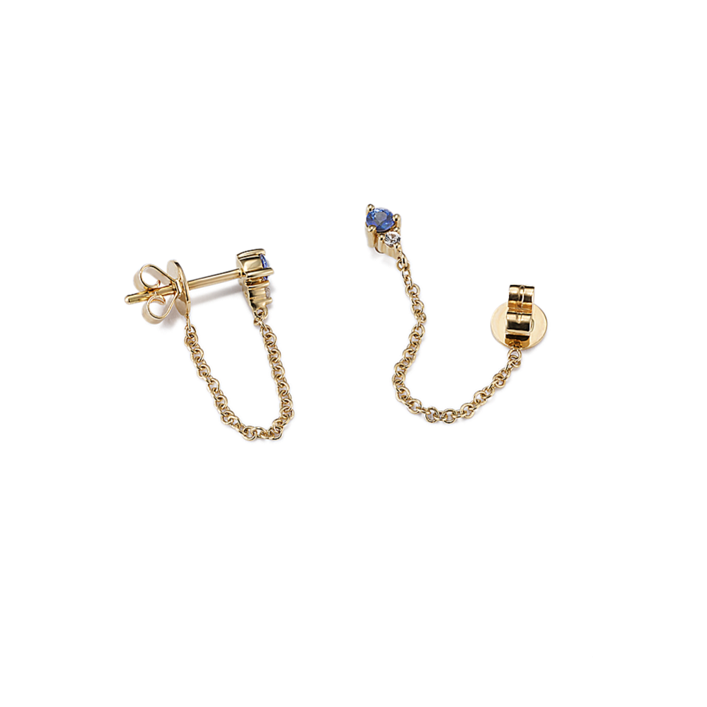 Cordoba Blue & White Sapphire Chain Earrings
