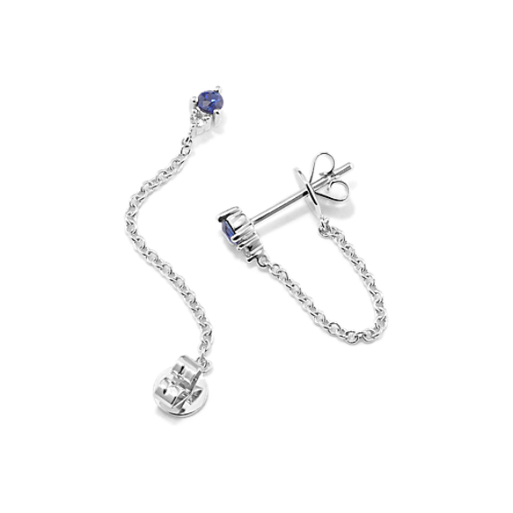 Cordoba Blue & White Sapphire Chain Earrings