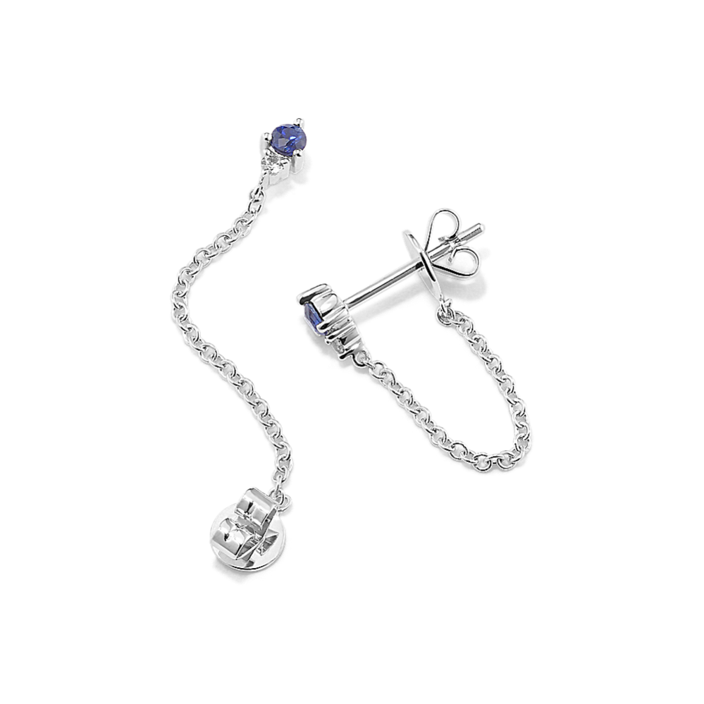 Cordoba Blue & White Sapphire Chain Earrings