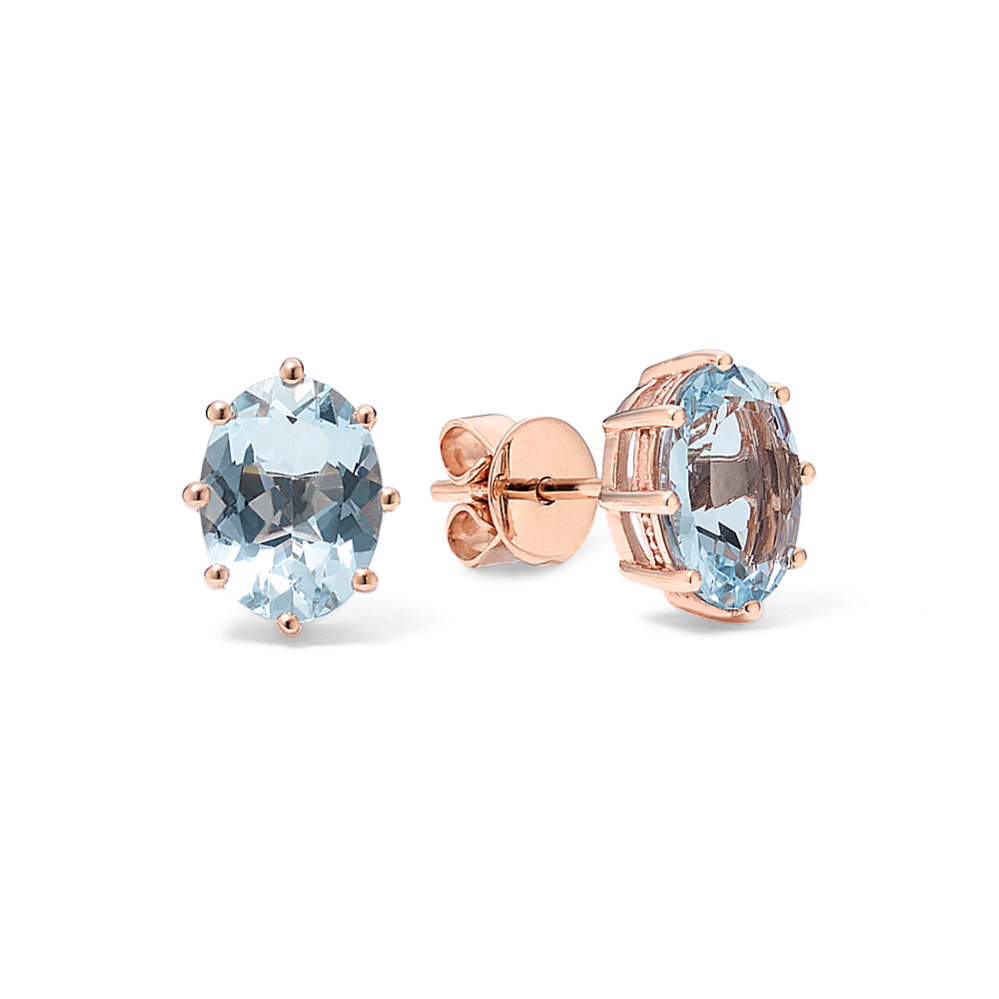 Hera Aquamarine Studs (8x6mm)
