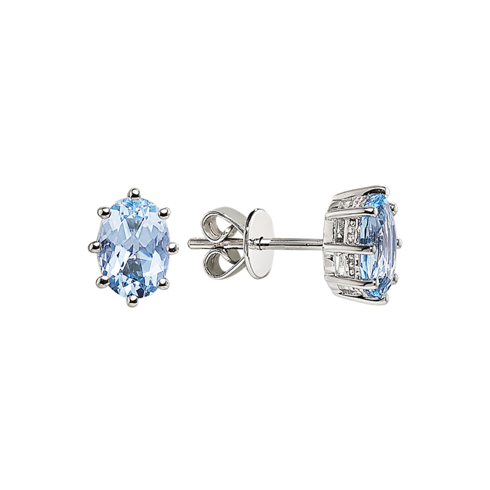 Hera Aquamarine Studs (7x5mm)