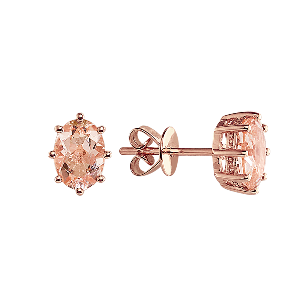 Hera Morganite Studs (7x5mm)