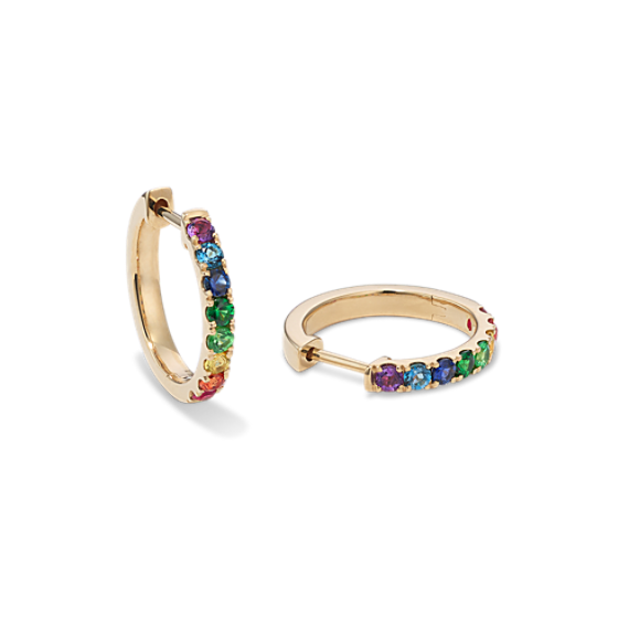 Fiesta Rainbow Gemstone Hoops
