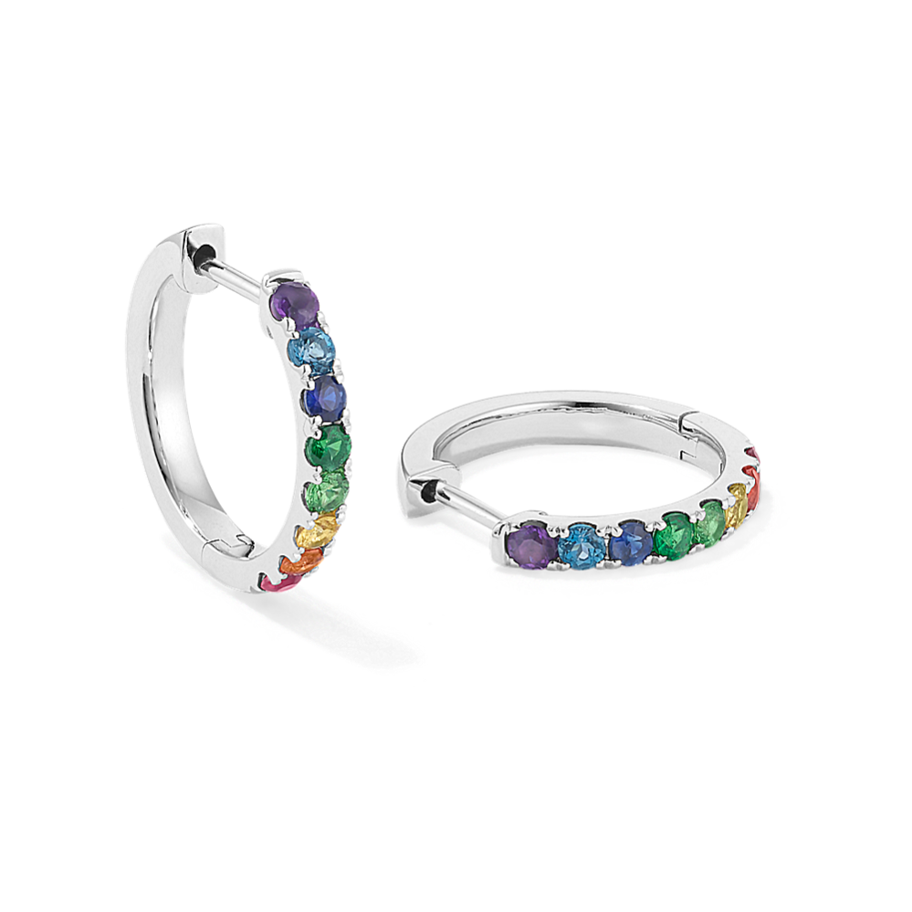 Fiesta Rainbow Gemstone Hoops