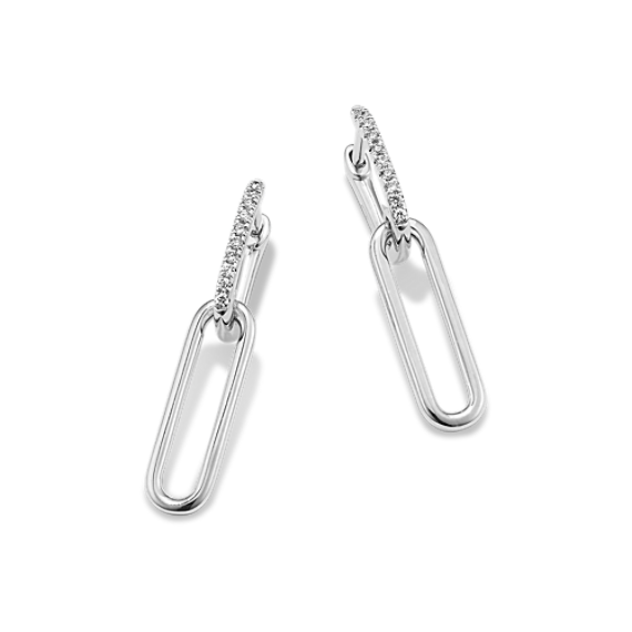 Era Diamond Link Earrings in Sterling Silver
