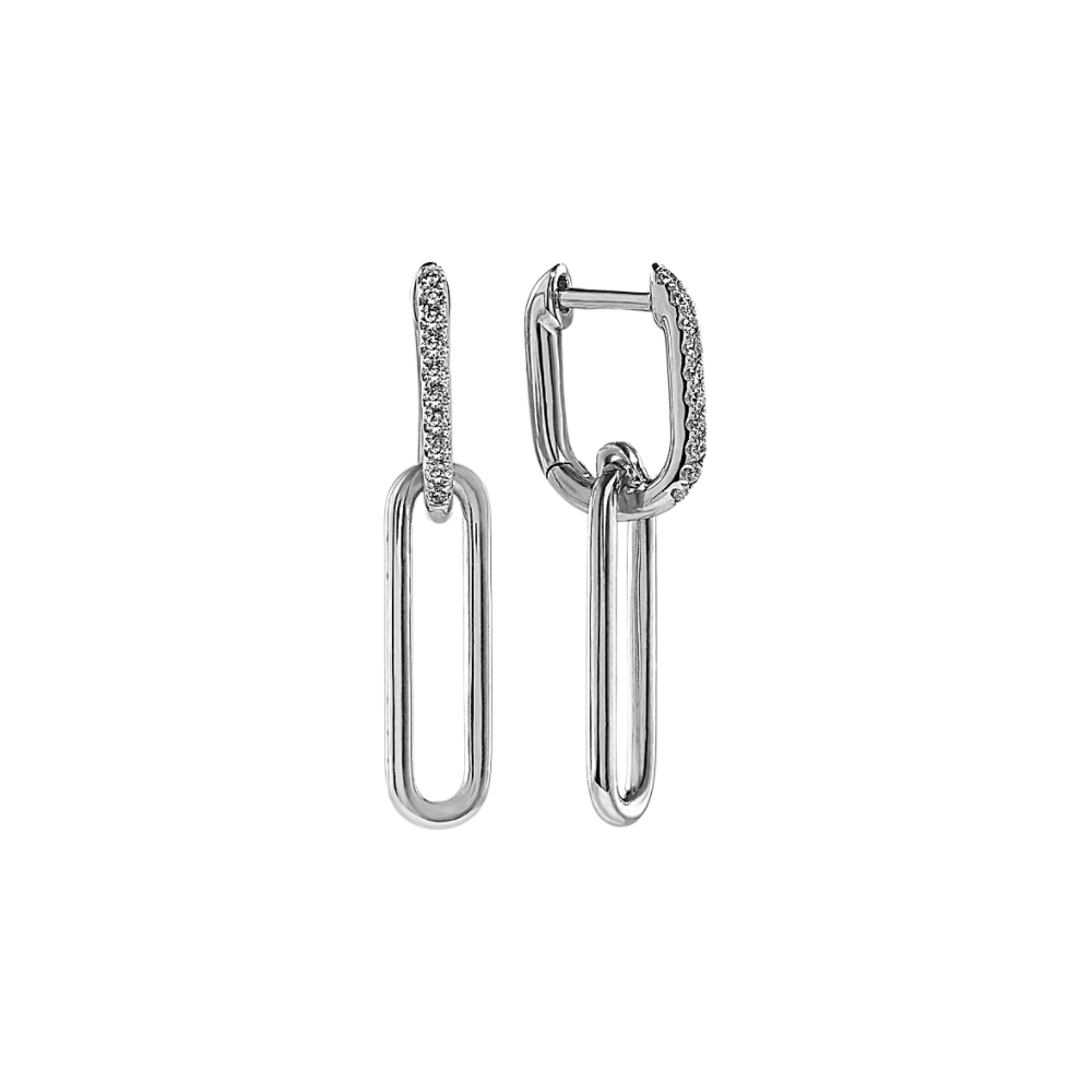 Era Natural Diamond Link Dangle Earrings in Sterling Silver