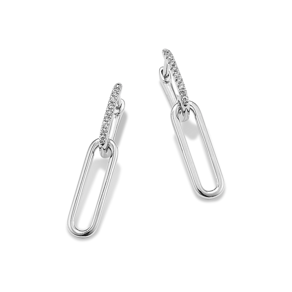 Era Diamond Link Earrings in Sterling Silver