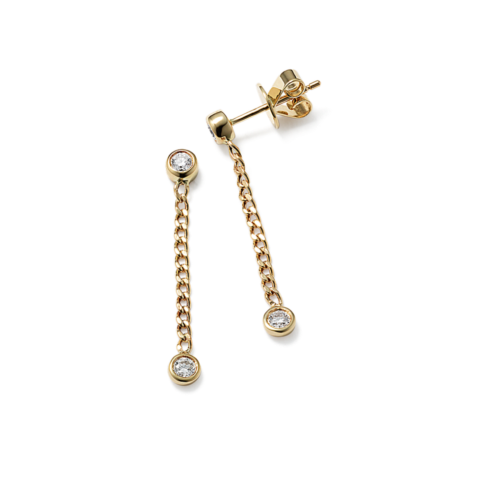 BezelSet Diamond Drop Earrings Shane Co.