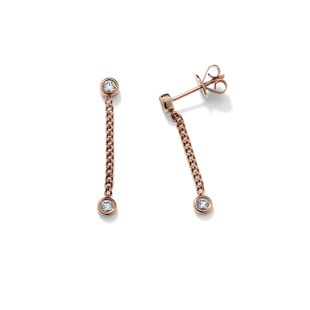 Bezel-Set Diamond Drop Earrings