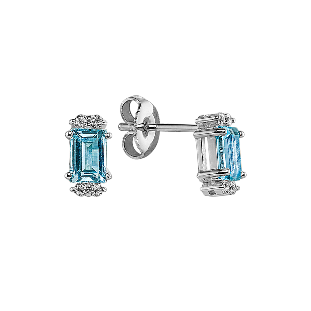 Raine Sky Blue Topaz & Diamond Earrings