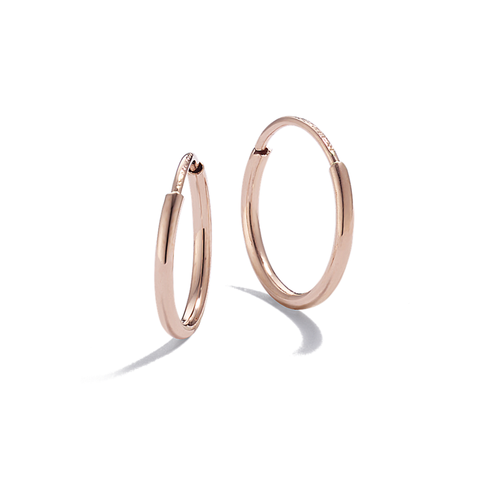 Rose gold endless hoop earrings sale