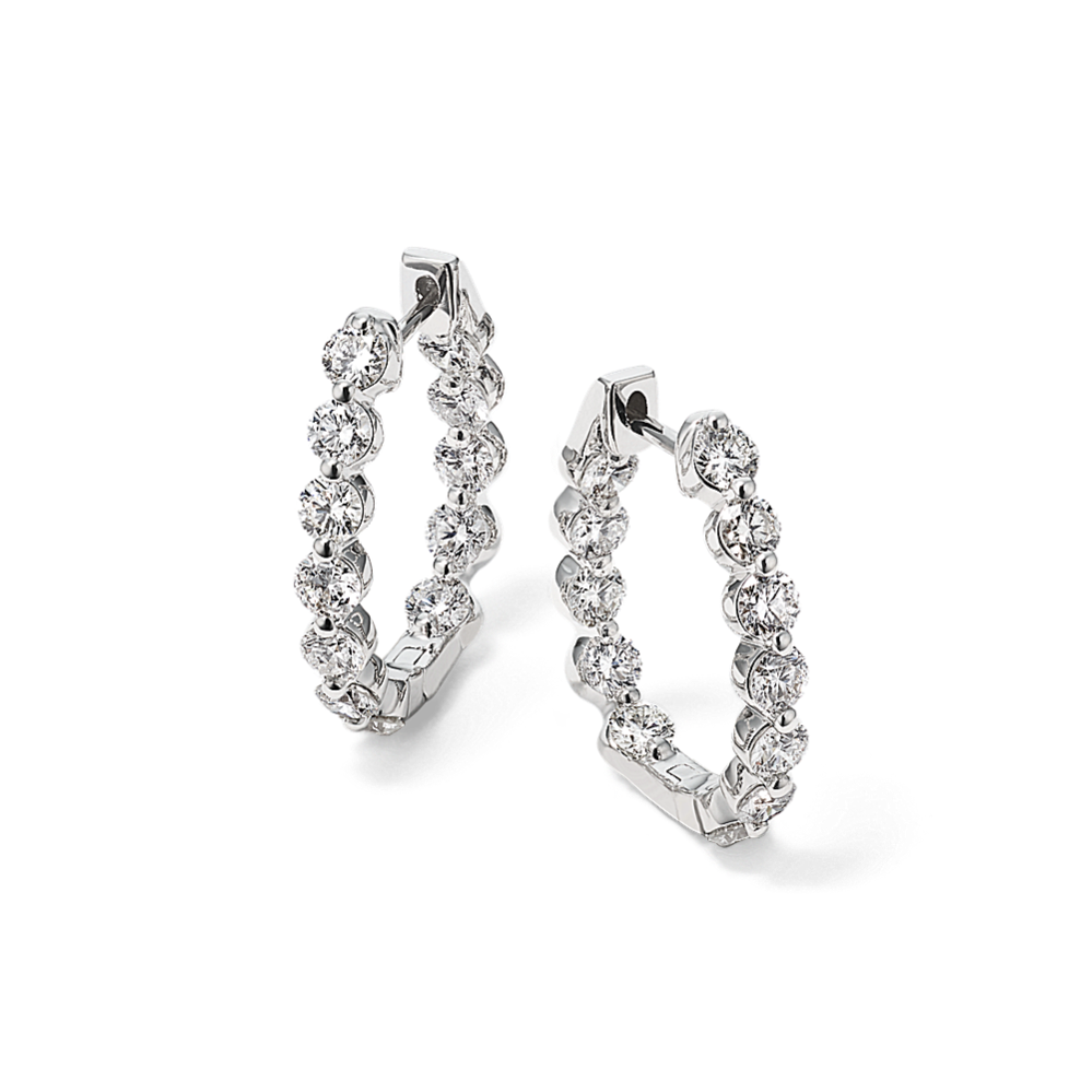 Terra 1.50 tcw Diamond Inside-Out Oval Hoops
