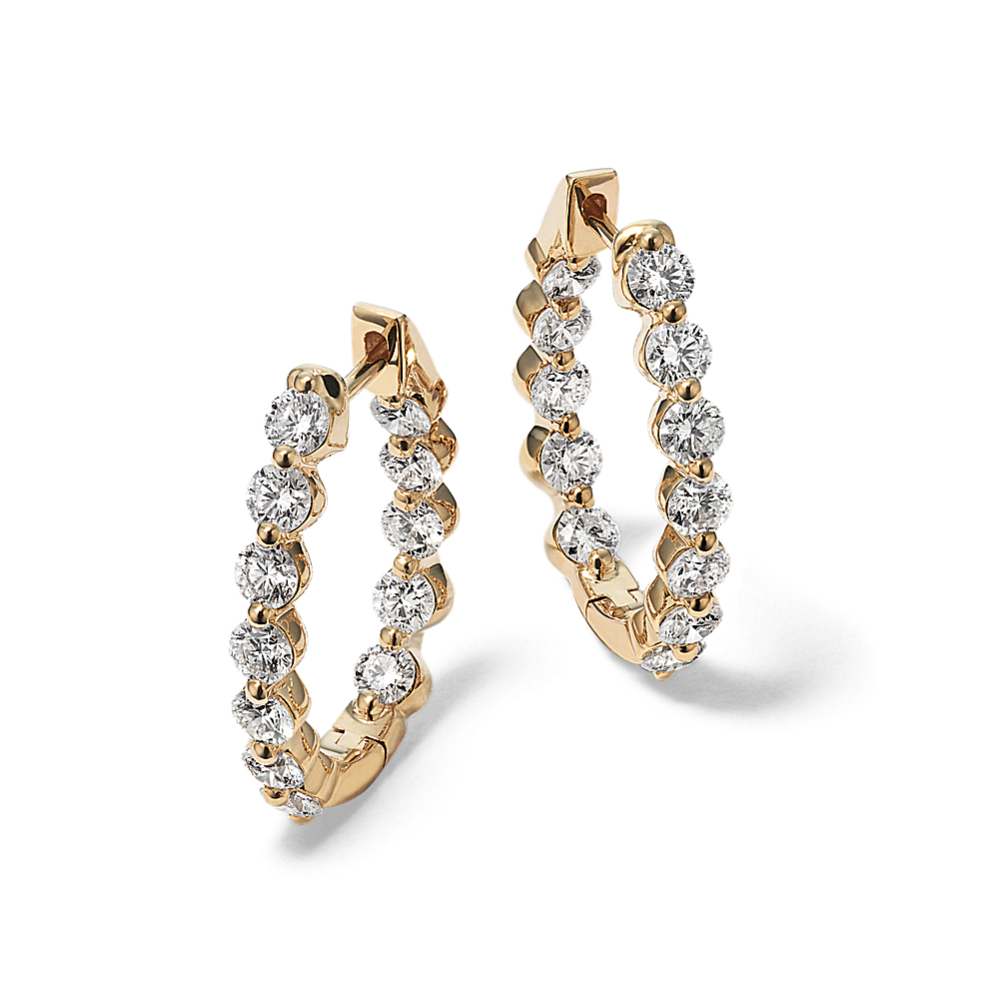 Terra 1.90 tcw Diamond Inside-Out Oval Hoops