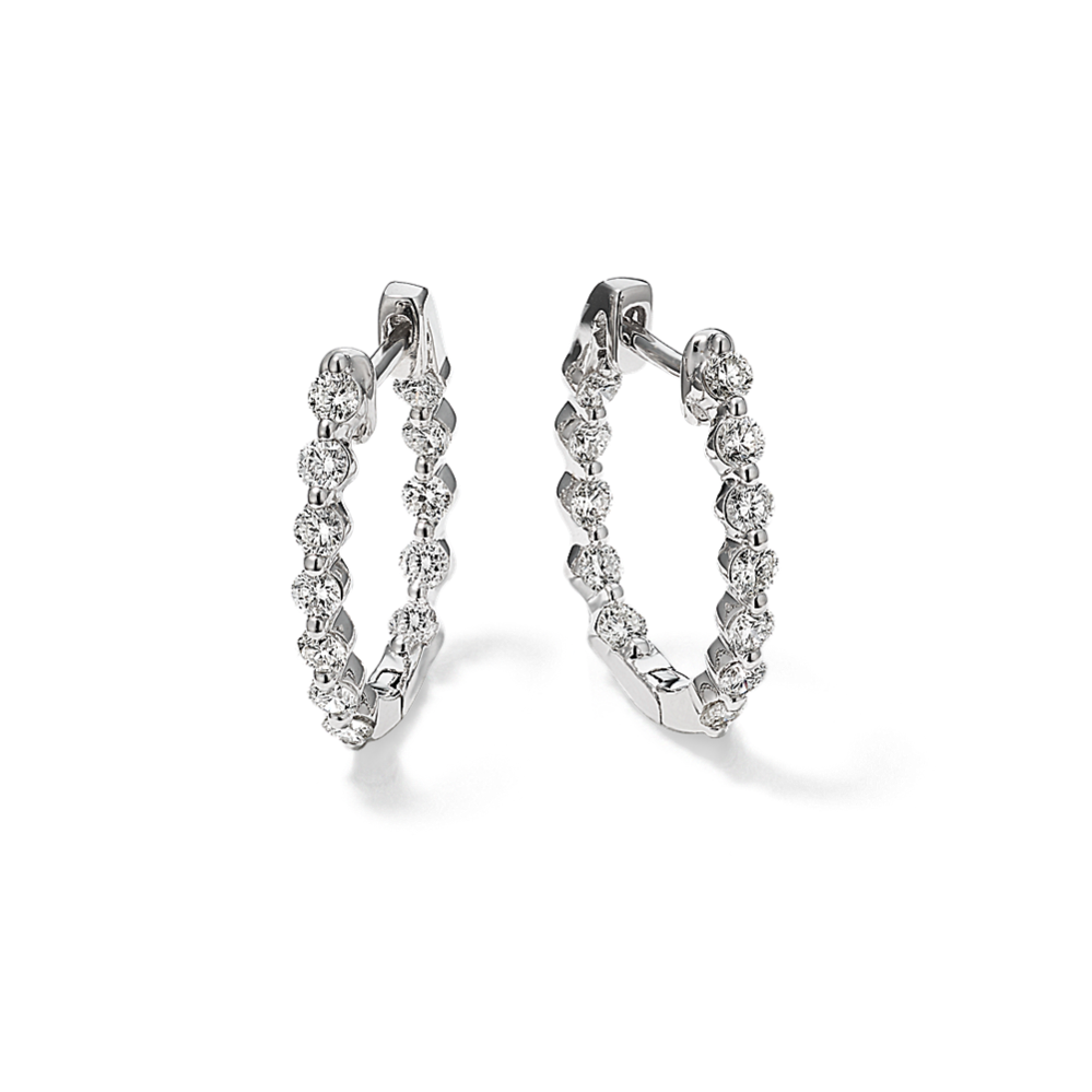 Terra Inside-Out 0.50 tcw Diamond Oval Hoops