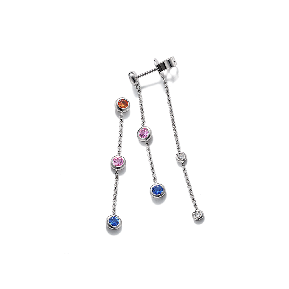 Chroma Sapphire & Diamond Station Earrings