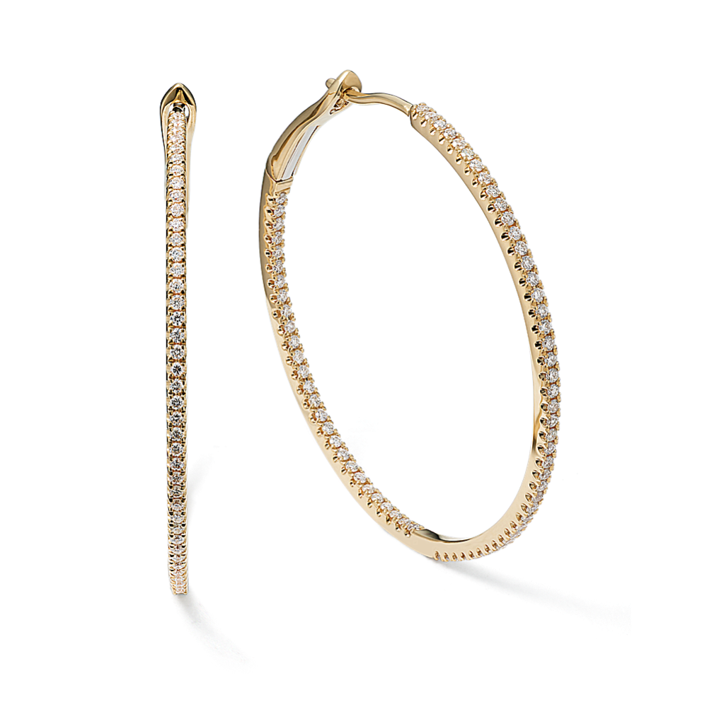 Inside-Out 0.65 tcw Pave Hoops