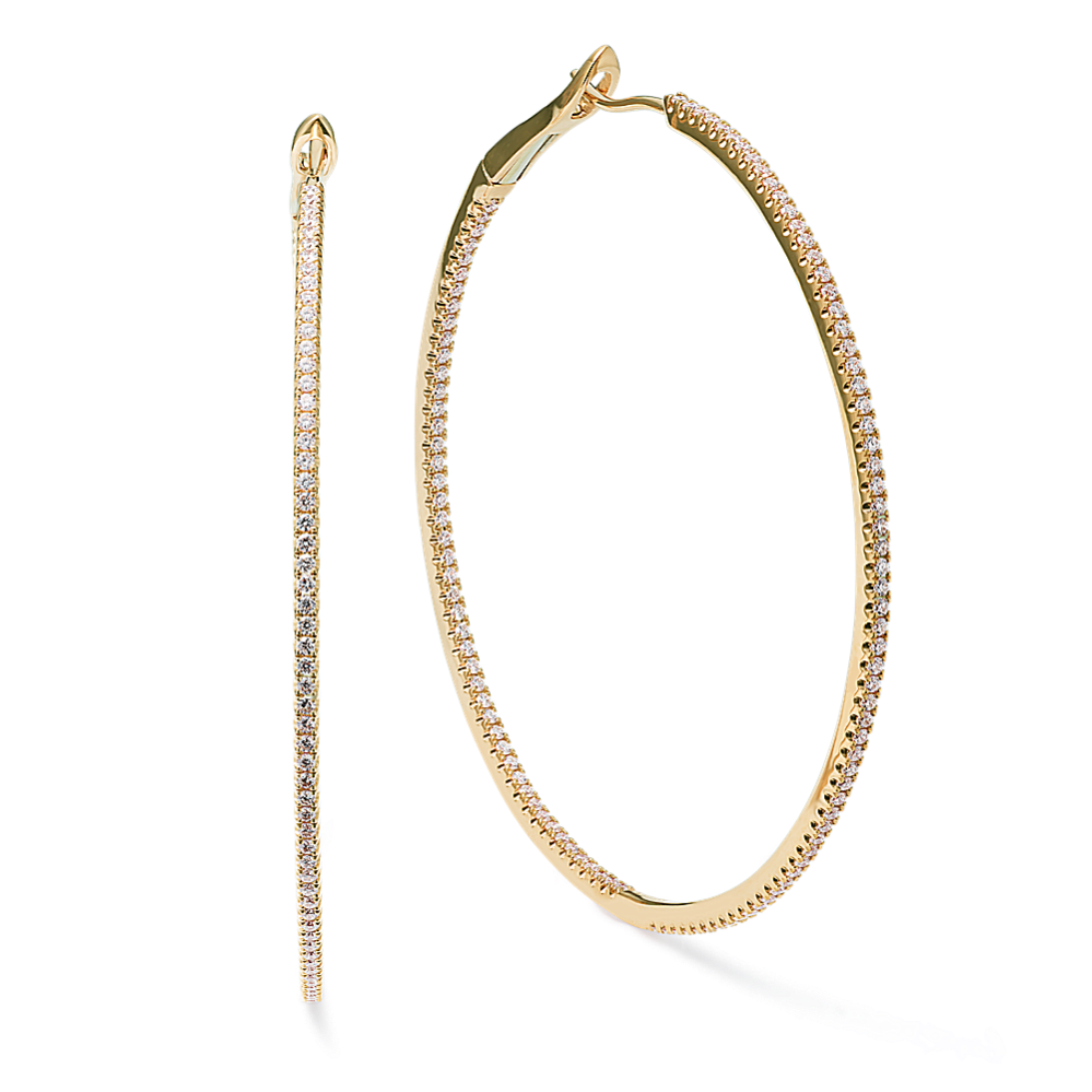 Inside-Out 1 tcw Pave Hoops