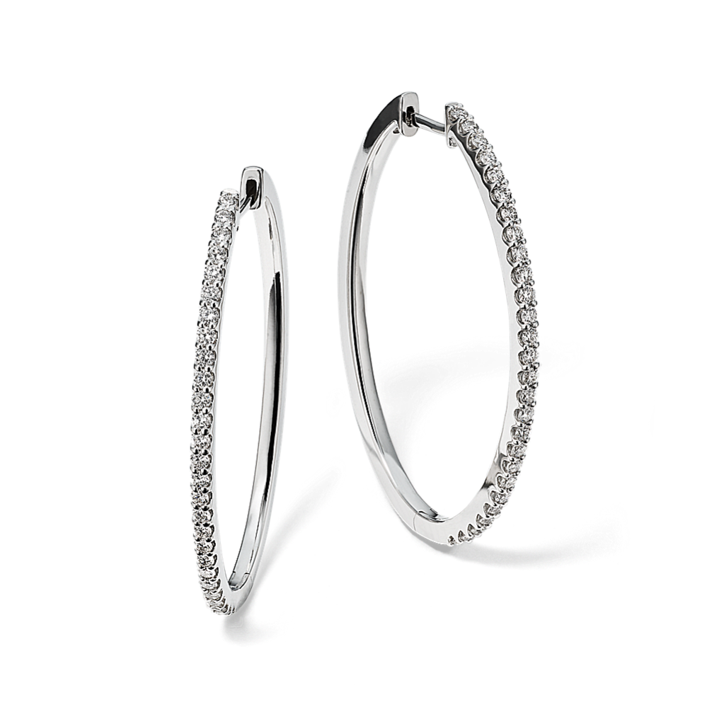 Elena 3/4 tcw Diamond Hoops