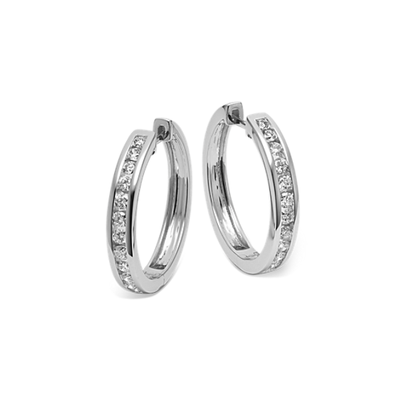 Lainey Channel-Set 0.70 tcw Diamond Hoops