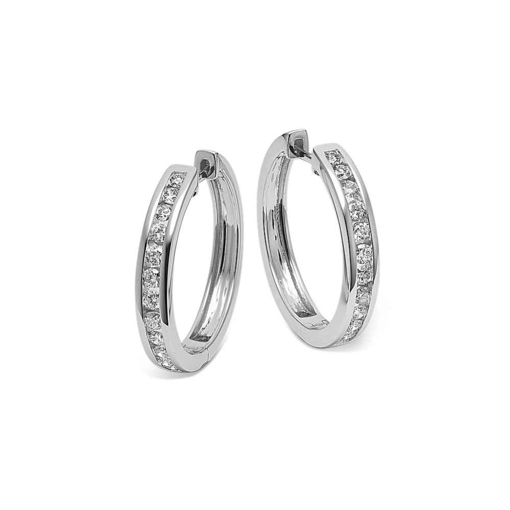 Lainey Channel-Set 0.70 tcw Diamond Hoops