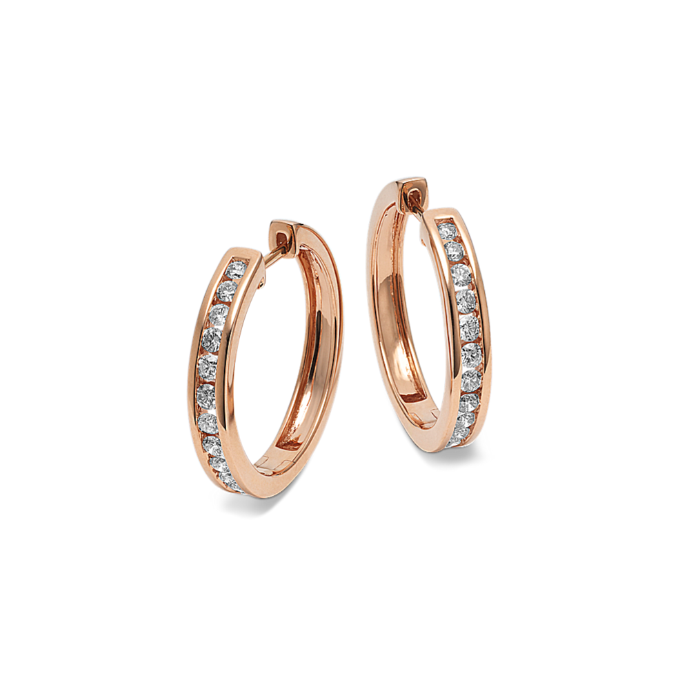 Lainey Channel-Set 0.70 tcw Diamond Hoops