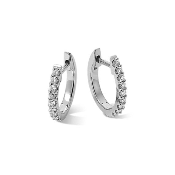 Shane Co. Elena 1/4 tcw Diamond Hoops, White Gold