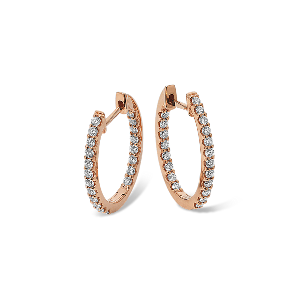 Elena Inside-Out 0.55 tcw Diamond Hoops