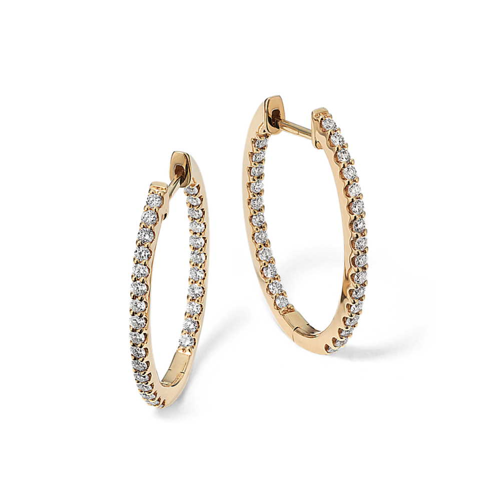 Elena Inside-Out 0.70 tcw Diamond Hoops