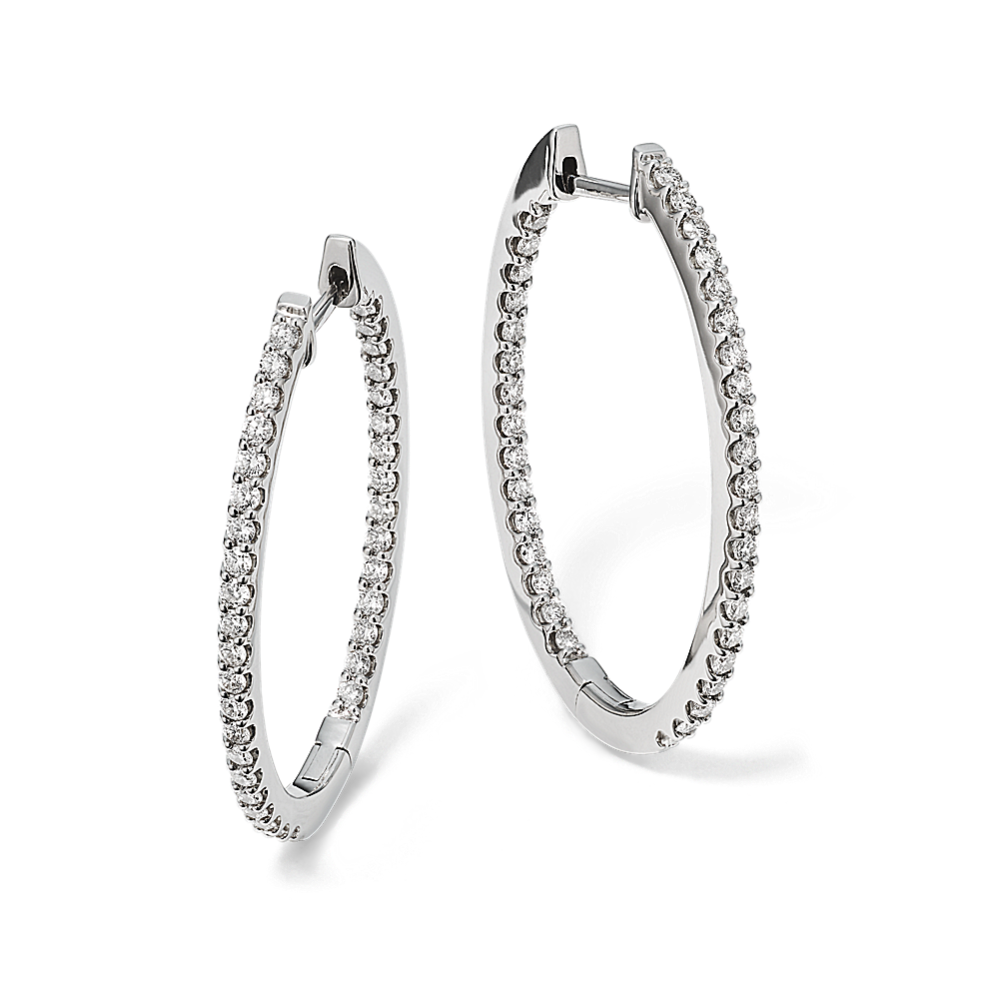 Elena Inside-Out 0.95 tcw Diamond Hoops