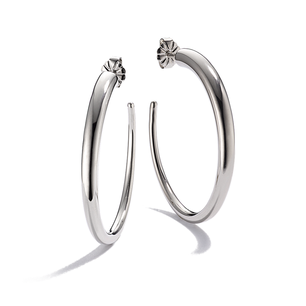 Large Sterling Silver Open Hoops