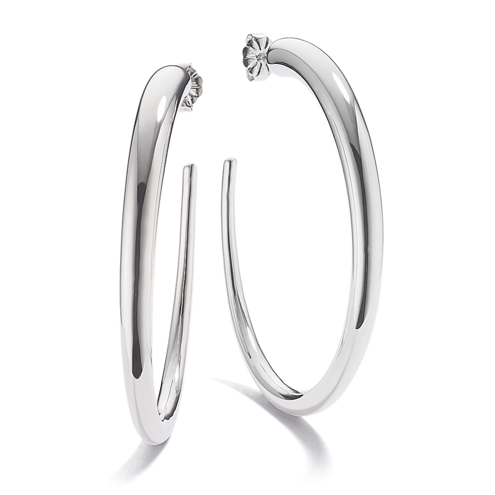 Oversized Sterling Silver Open Hoops