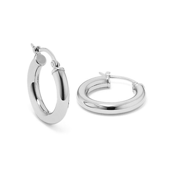 Classic Medium Sterling Silver Hoops