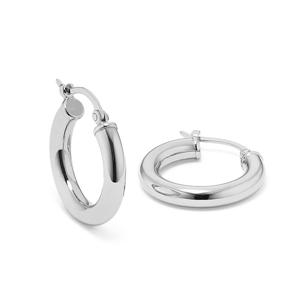 Classic Medium Sterling Silver Hoops