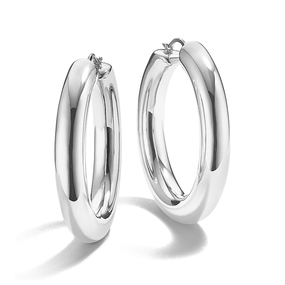 Classic Oversized Sterling Silver Hoops
