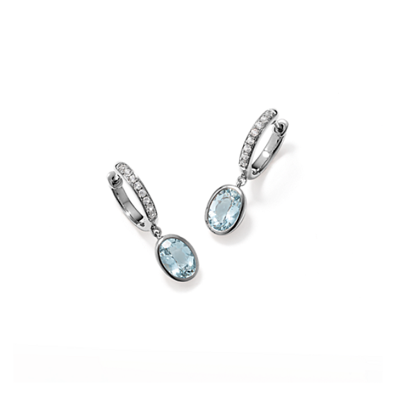 Dulce Aquamarine & White Sapphire Drop Earrings
