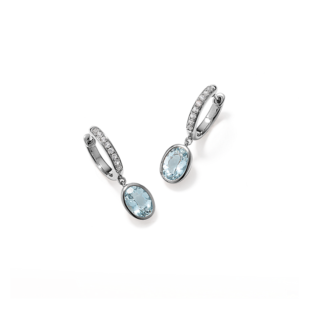 Dulce Aquamarine & White Sapphire Drop Earrings