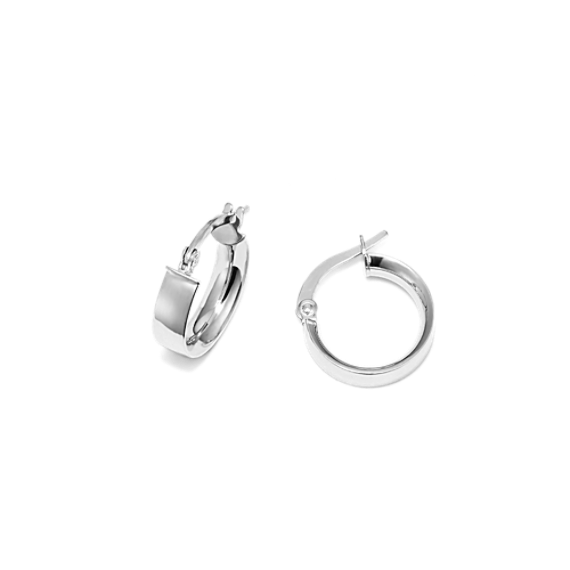 Leti 14K White Gold Huggie Hoops
