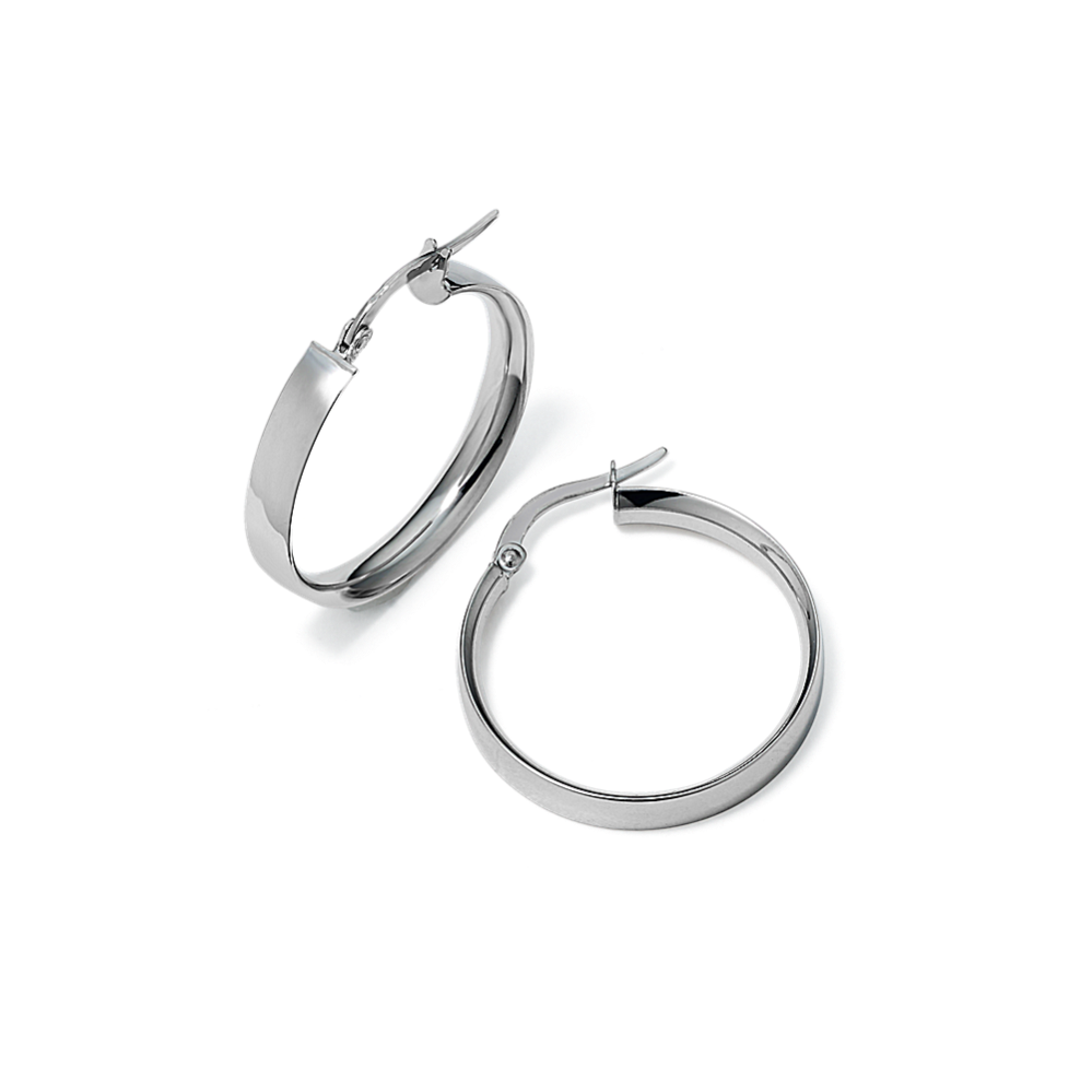 Leti Medium 14K White Gold Hoops