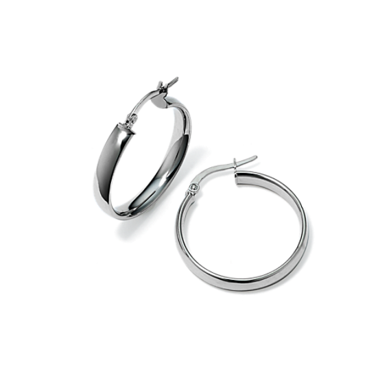 Risa Medium 14K White Gold Hoops