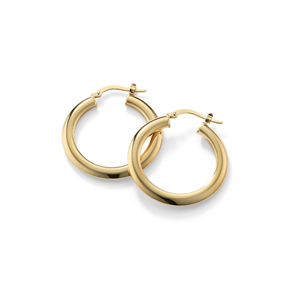 Knife Edge Large 14K Yellow Gold Hoops
